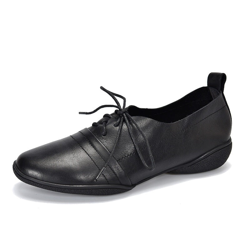 Retro Soft Leather Oxford Shoes For Women Handmade Designer Shoes Coff ...