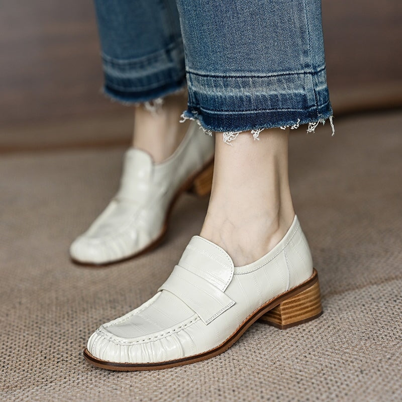 block heel loafers womens