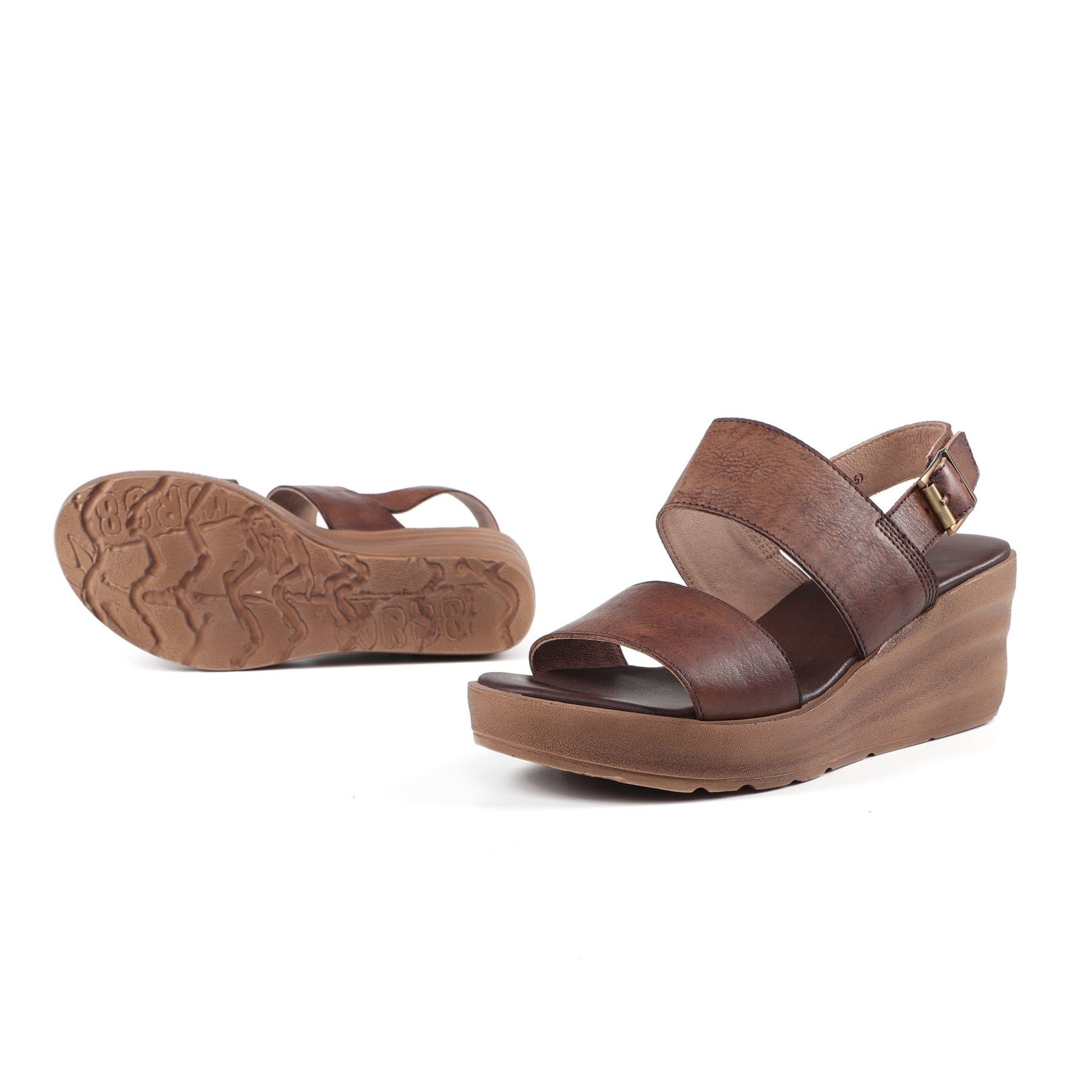 Handmade Genuine Leather Platform Sandals Coffee/Brown – Dwarves Shoes